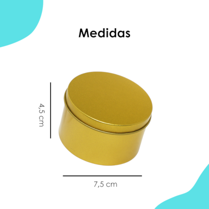 Lata Redonda Ouro 7,5x4