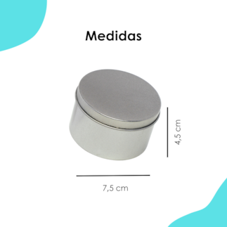 Lata Redonda Prata 7,5x4