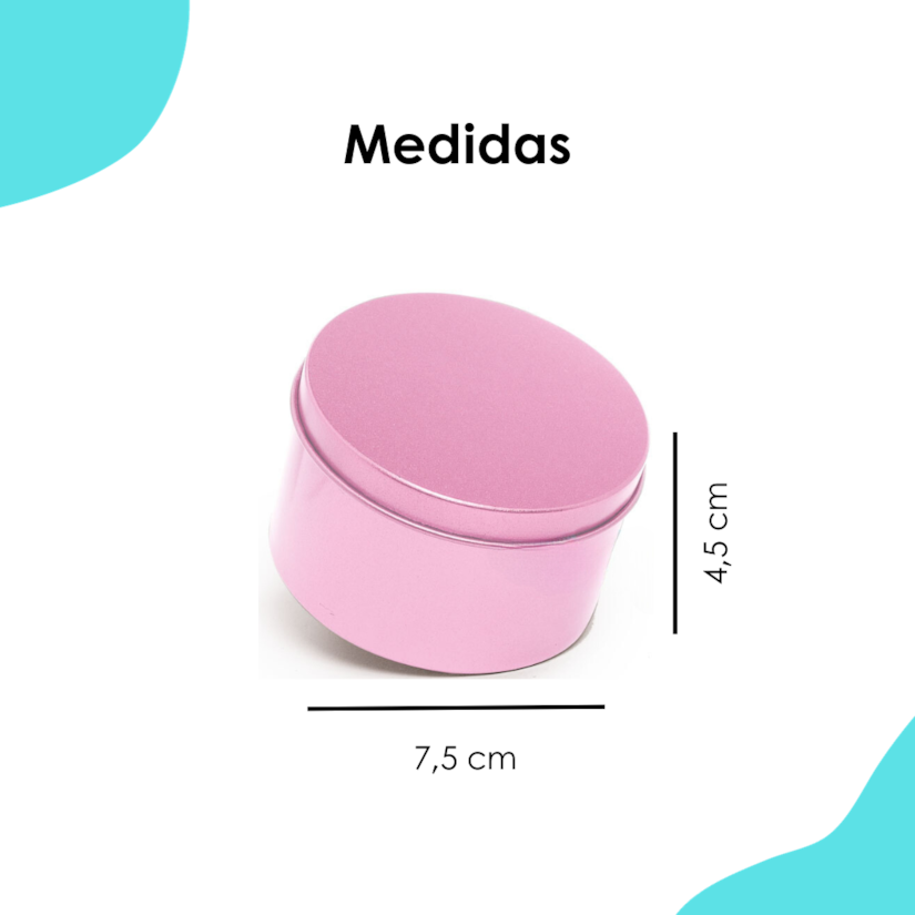 Lata Redonda Rosa  7,5x4
