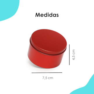 Lata Redonda Vermelha 7,5x4