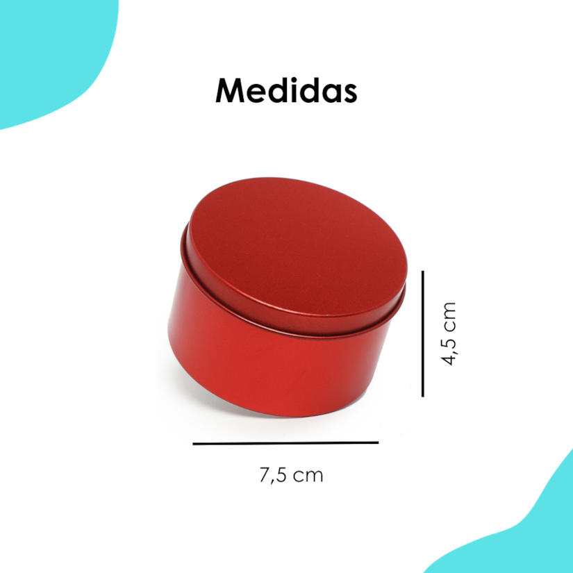 Lata Redonda Vermelha 7,5x4
