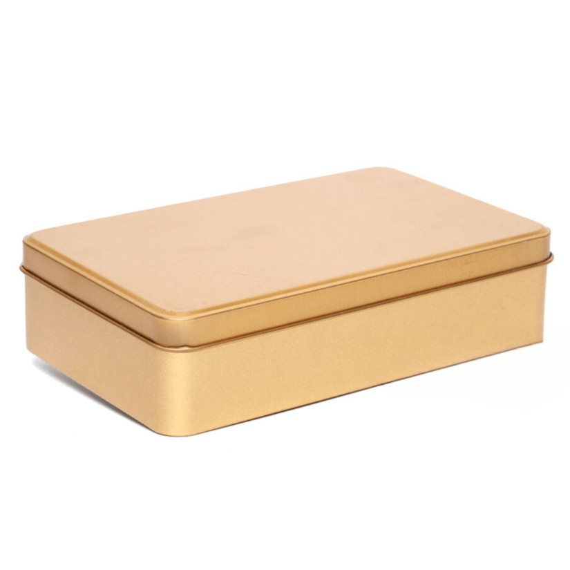 Lata Retangular Grande Dourada 19x11x4
