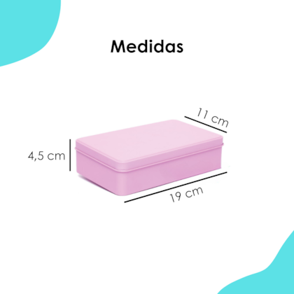 Lata Retangular Grande Rosa 19x11x4
