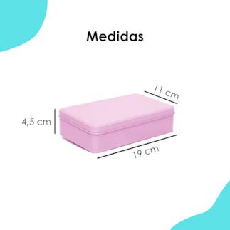 Lata Retangular Grande Rosa 19x11x4