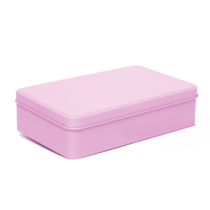 Lata Retangular Grande Rosa 19x11x4