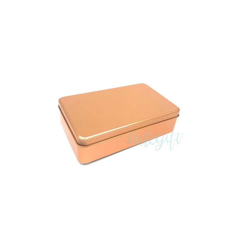 Lata Retangular Grande Rose Gold 19X11X4,5