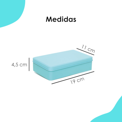 Lata Retangular Grande Tiffany 19x11x4