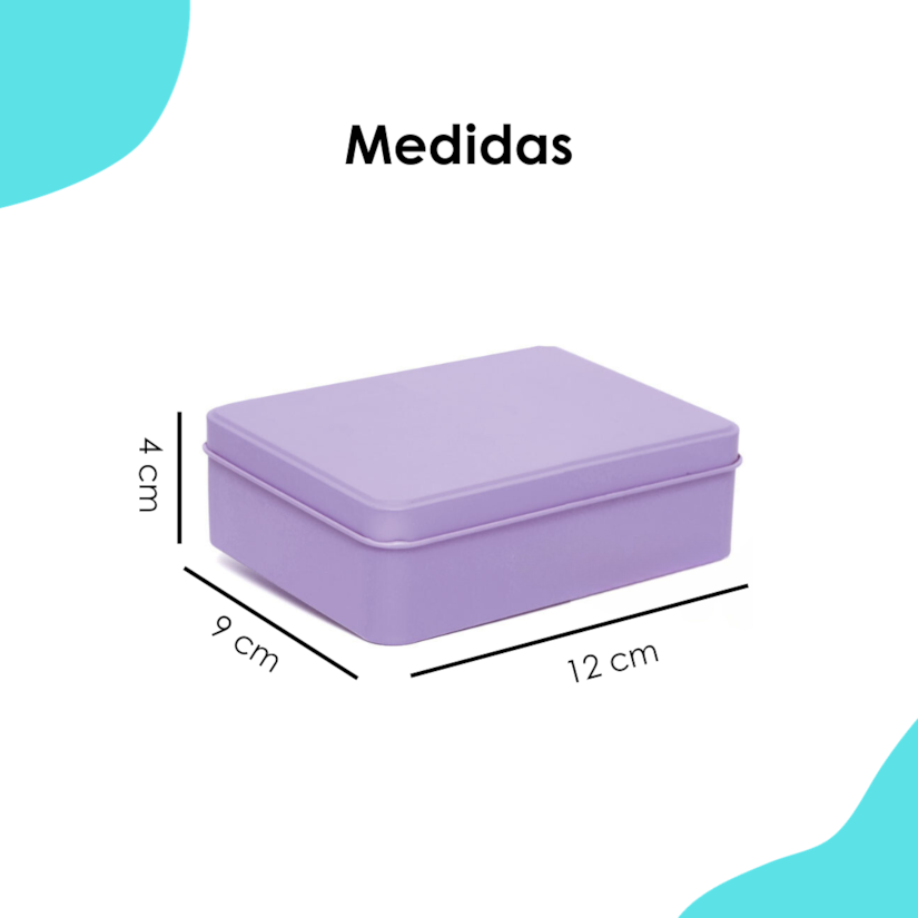 Lata Retangular Lilás 12x9x4