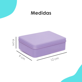 Lata Retangular Lilás 12x9x4