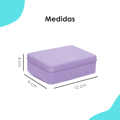 Lata Retangular Lilás 12x9x4