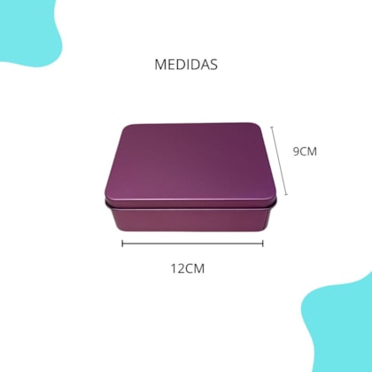 Lata Retangular Lilás 12x9x4