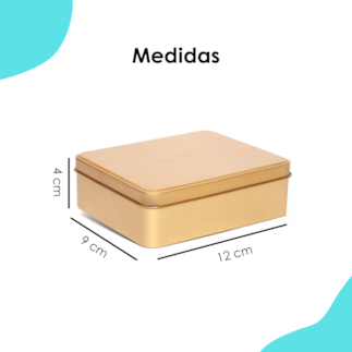 Lata Retangular Ouro 12x9x4