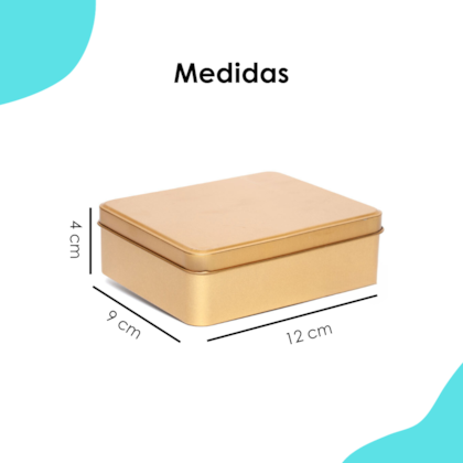 Lata Retangular Ouro 12x9x4