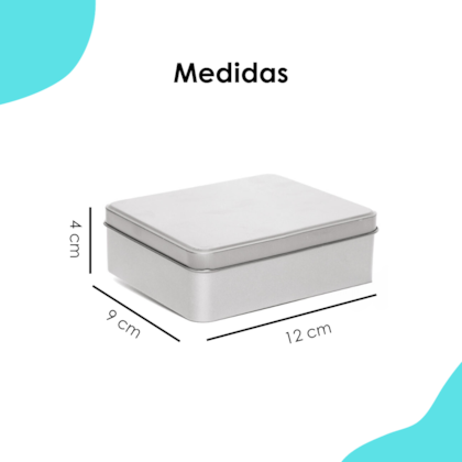 Lata Retangular Prata 12x9x4