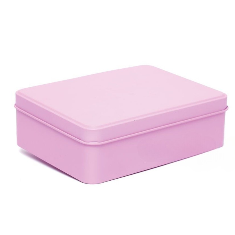 Lata Retangular Rosa  12x9x4