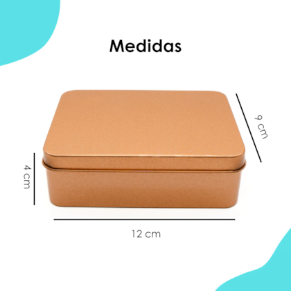 Lata Retangular Rose Gold 12x9x4