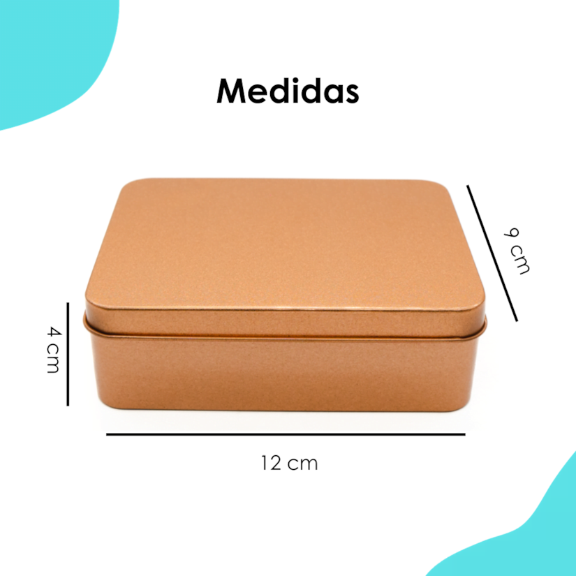 Lata Retangular Rose Gold 12x9x4