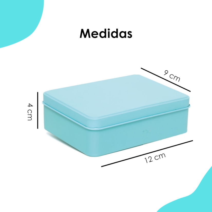 Lata Retangular Tiffany  12x9x4