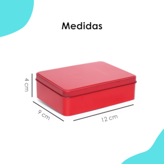 Lata Retangular Vermelha 12x9x4