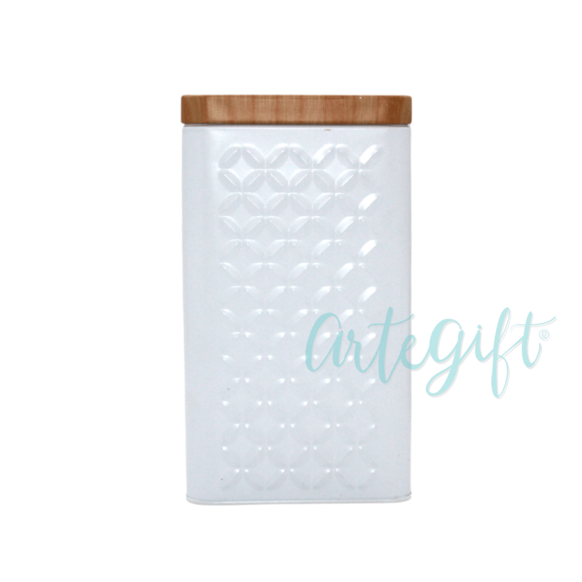 Lata Square Texturizada Branco