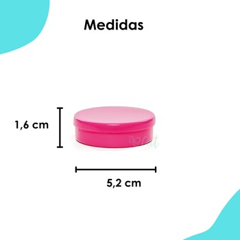 Latinha Mint To Be  -  Caixa Plástica Redonda Baixa 5X1 Pink - Pacote Com 20 Unidades