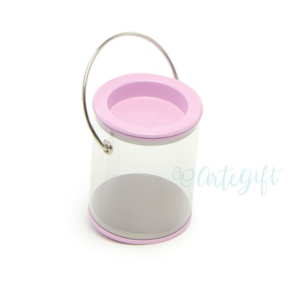 Mini Balde Acetato Rosa