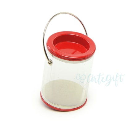 Mini Balde Acetato Vermelho