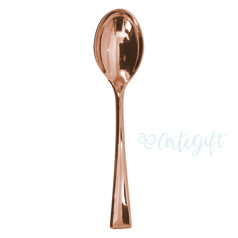 Mini Colher Plástica Rose Gold