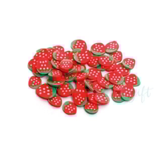 Morango Fimo Fatiado Pacote 10 Gramas