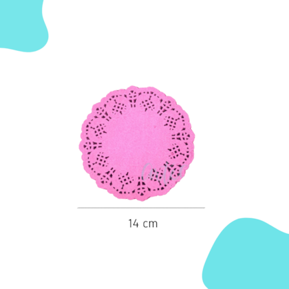 Papel Rendado Redondo Rosa 14CM