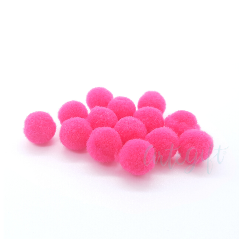 POMPOM N.1 - PACOTE COM 100 UNIDADES Cor:Rosa Pink Neon