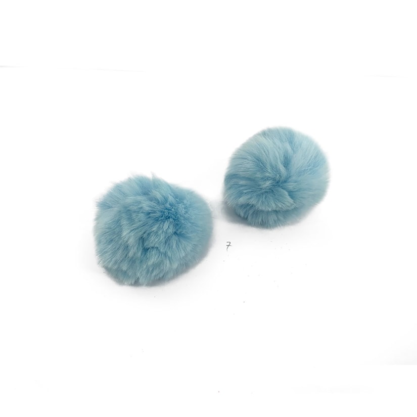 Pompom Pêlo Animal Print Azul N.7 Pacote 2 Unidades