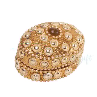 Porta Joia Médio Oval Ouro