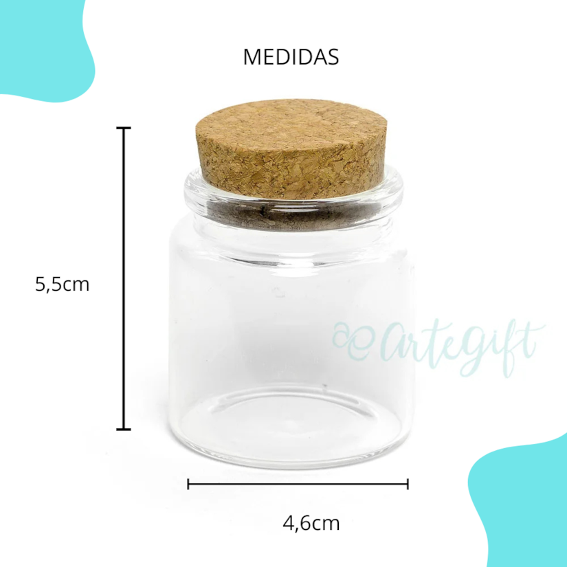 Pote De Vidro 50ML Com Rolha