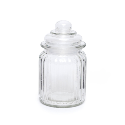 Pote De Vidro Listras 1000ML Tampa Hermética