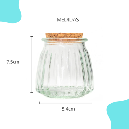 Pote de Vidro Listrinha Rolha 100 ML