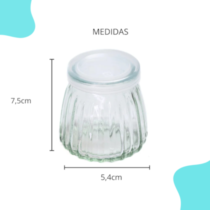 Pote de Vidro Listrinha Tampa Plástica 100ML