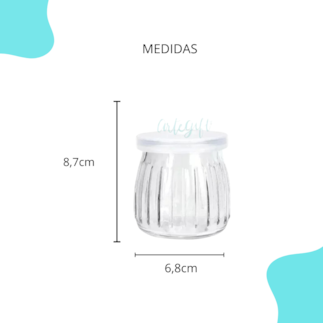 Pote de Vidro Listrinha Tampa Plástica 200ML