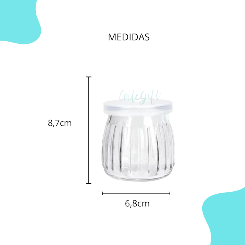 Pote de Vidro Listrinha Tampa Plástica 200ML