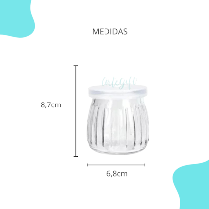Pote de Vidro Listrinha Tampa Plástica 200ML