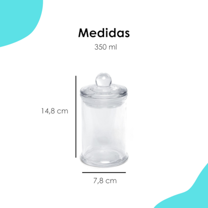 Pote Hermético 350ML Tampa Bolinha