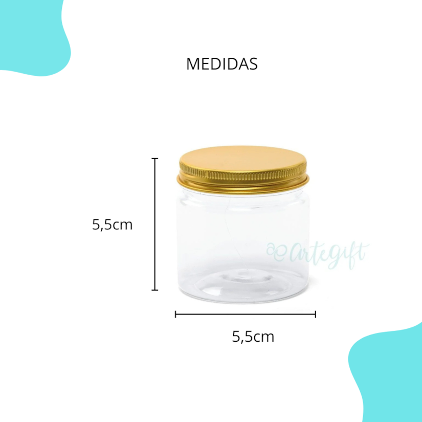Pote PET 100ML Tampa Ouro