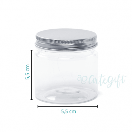 Pote PET 100ML Tampa Prata