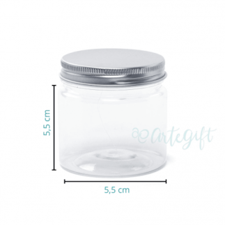 Pote PET 100ML Tampa Prata
