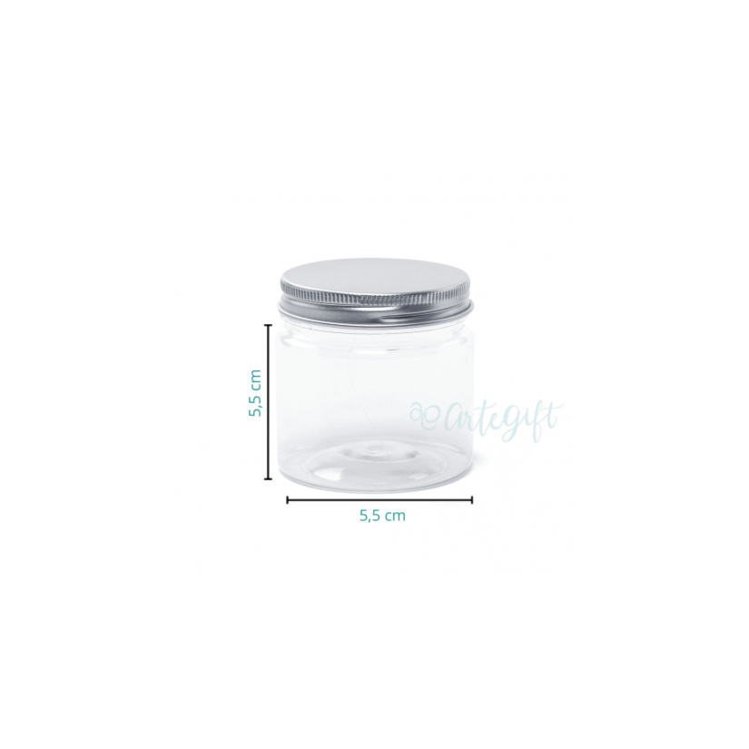 Pote PET 100ML Tampa Prata