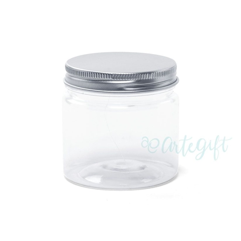 Pote PET 100ML Tampa Prata