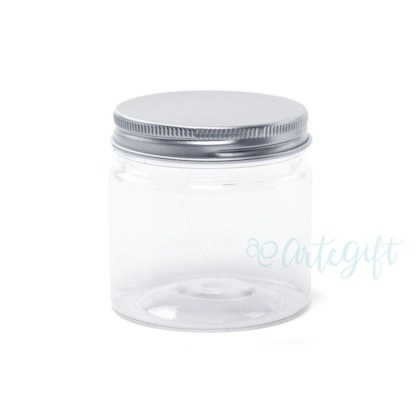 Pote PET 100ML Tampa Prata