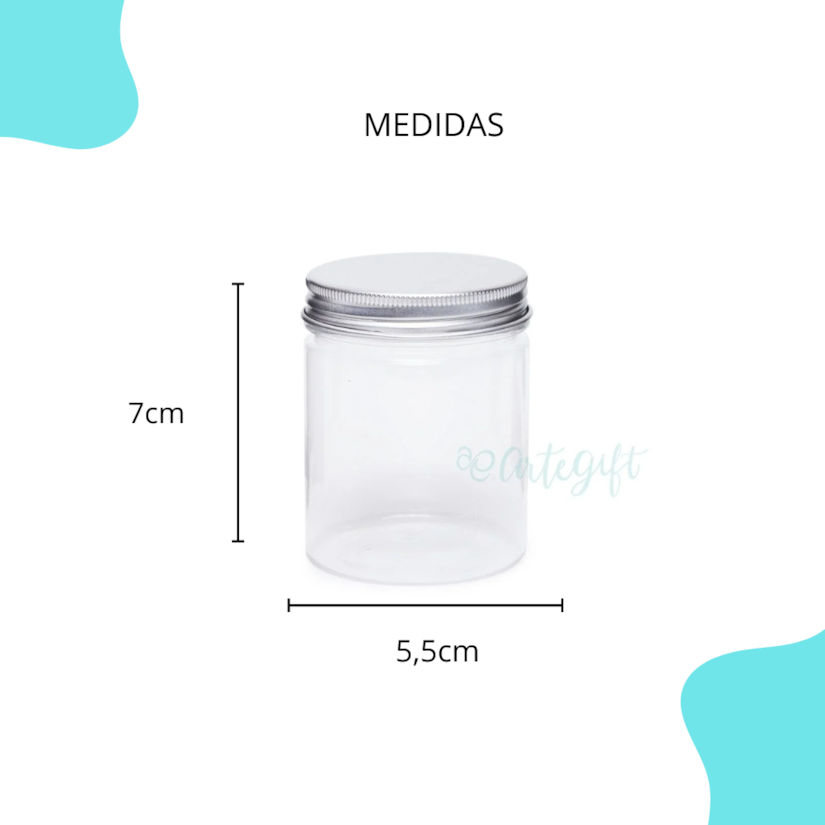 Pote PET 150ML Tampa Prata