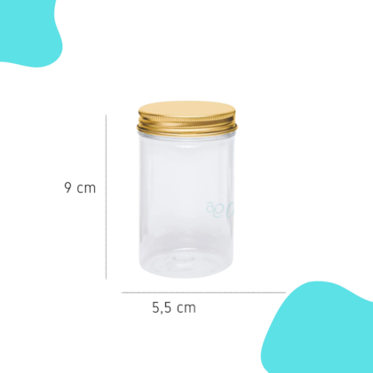 Pote PET 180ML Tampa Ouro
