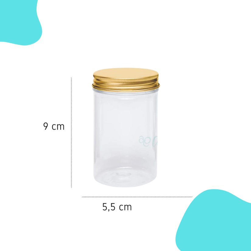 Pote PET 180ML Tampa Ouro